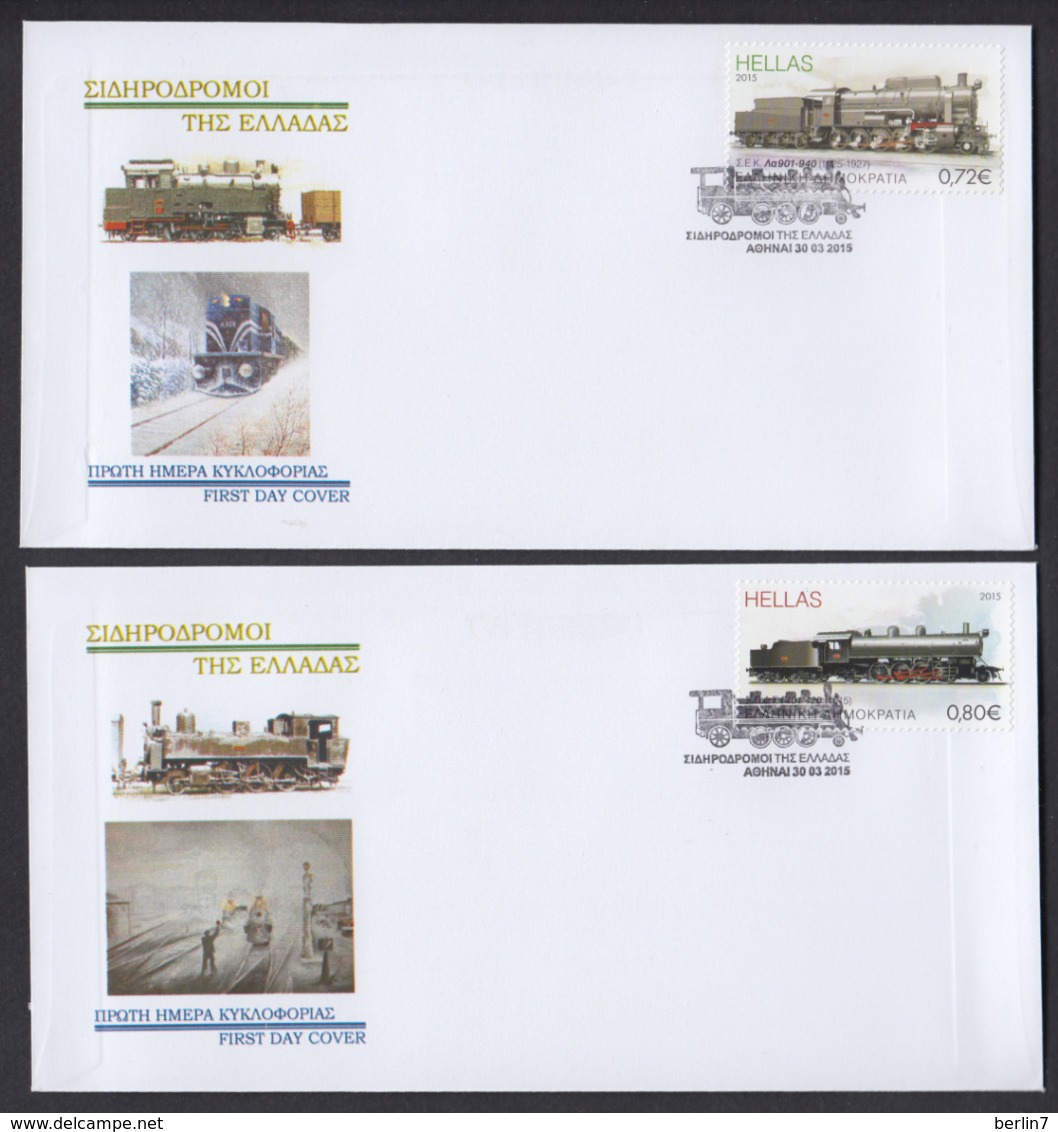 Greece 2015 Railways Of Greece Unofficial FDC From The Self Adhesive Booklet - FDC