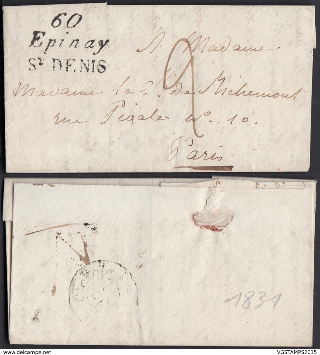 FRANCE LETTRE DE 1831 "60 EPINAY St DENIS " VERS PARIS (VG) DC-4626 - 1801-1848: Precursores XIX