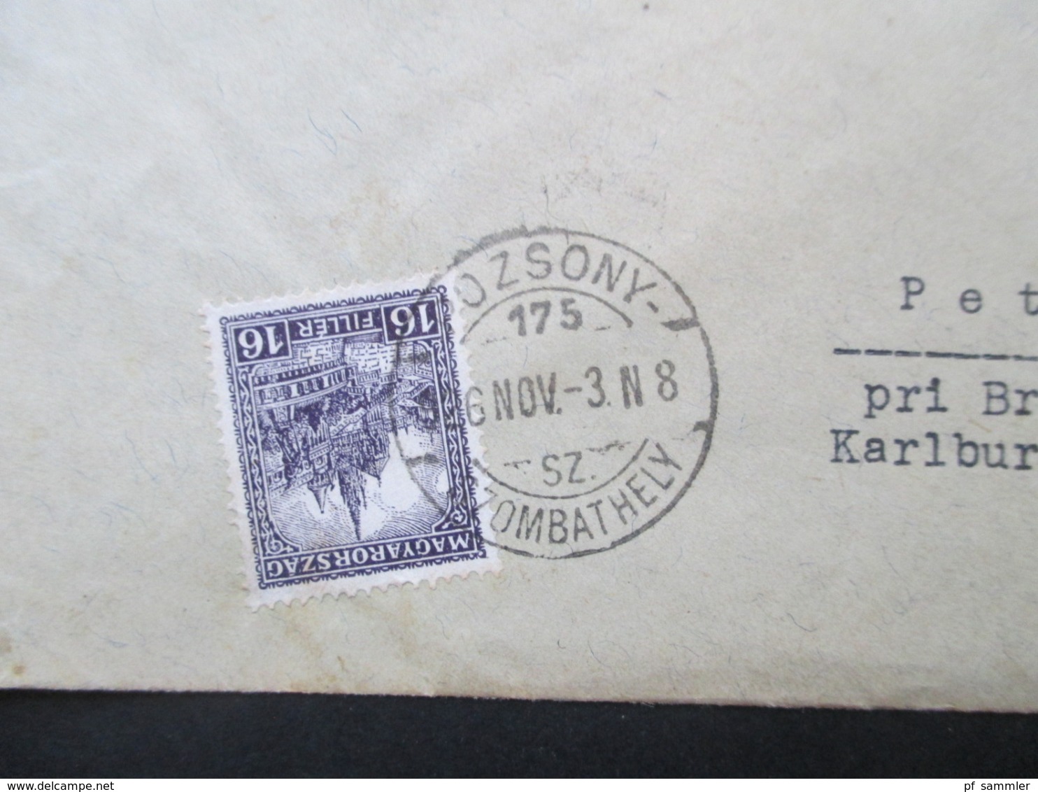 Ungarn 1926 Freimarken Fischerbastei Nr. 418 MeF Umschlag Des Stephaneum Nach Petrzalka Pei Bratislava - Storia Postale