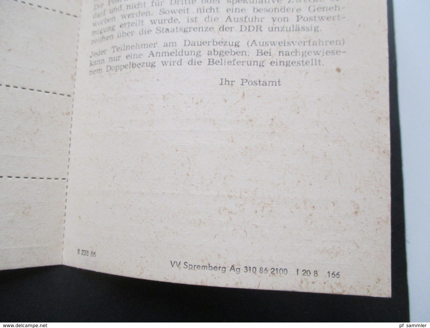 DDR 1990 2x Ausweis Für Den Bezug Von3 Sätzen Sonderpostwertzeichen - Cartas & Documentos