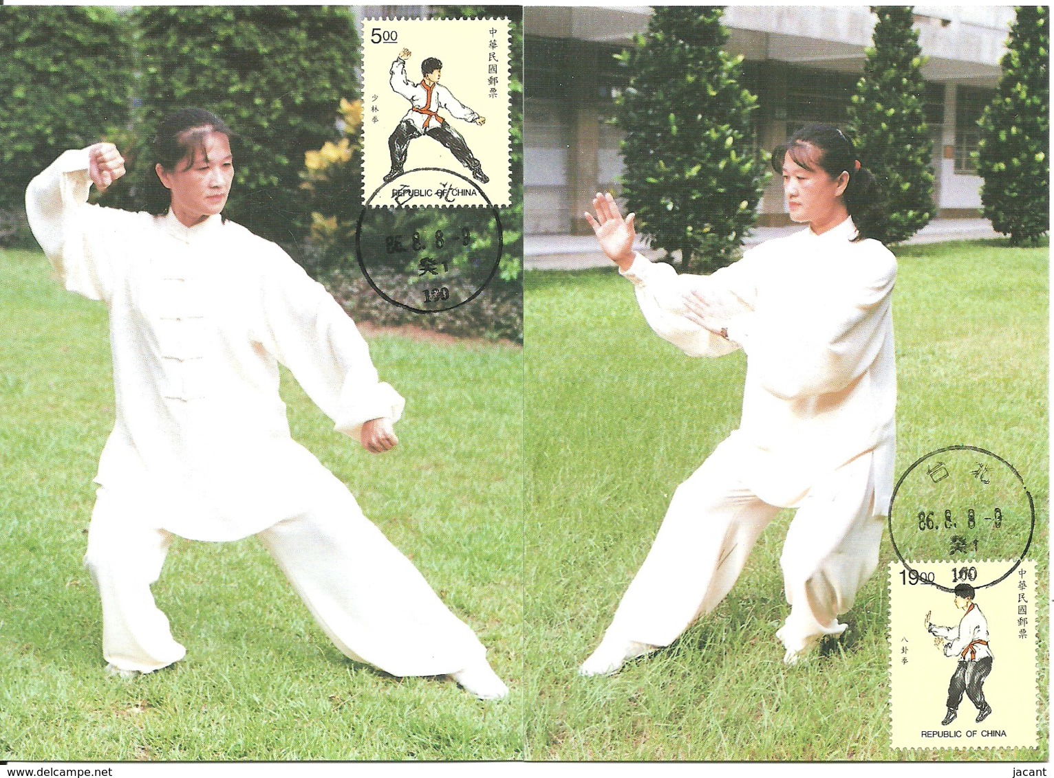 Carte Maximum - Taiwan - Formose - Set Of 4 Maximum Cards - Chinese Martial Arts - Taijiquan, Shaolinquan, Boxing... - Cartes-maximum