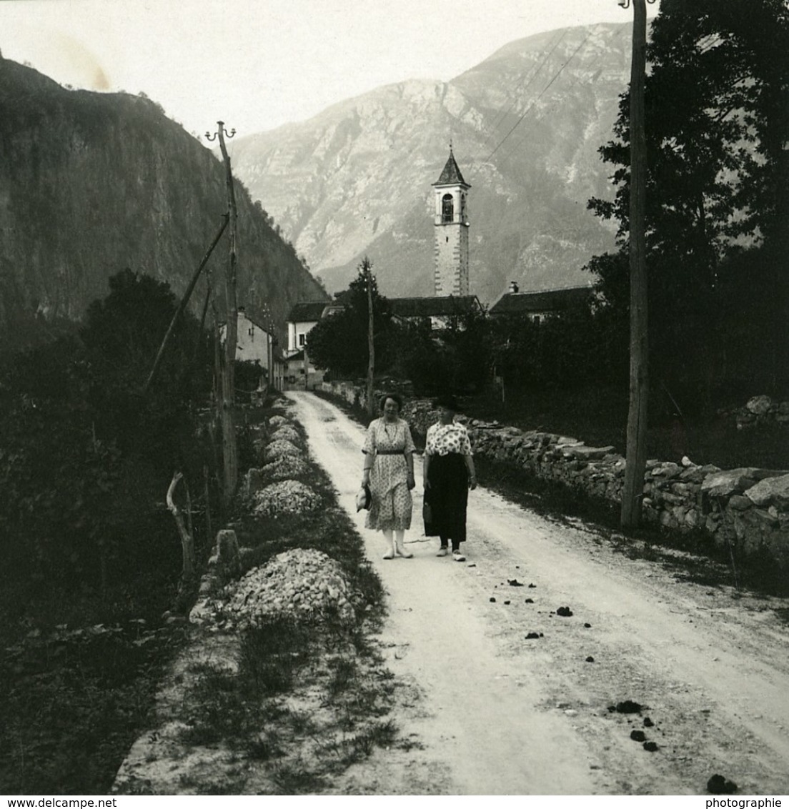 Suisse Vallemaggia Pres D'Avegno Ancienne Photo Stereo Possemiers 1900 - Stereo-Photographie