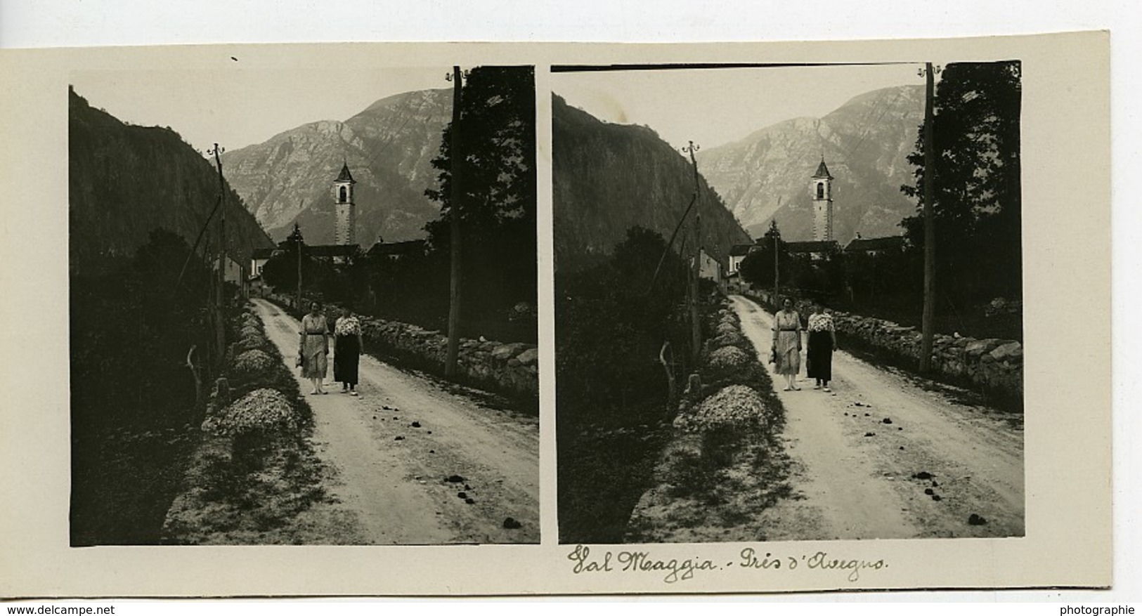 Suisse Vallemaggia Pres D'Avegno Ancienne Photo Stereo Possemiers 1900 - Stereo-Photographie
