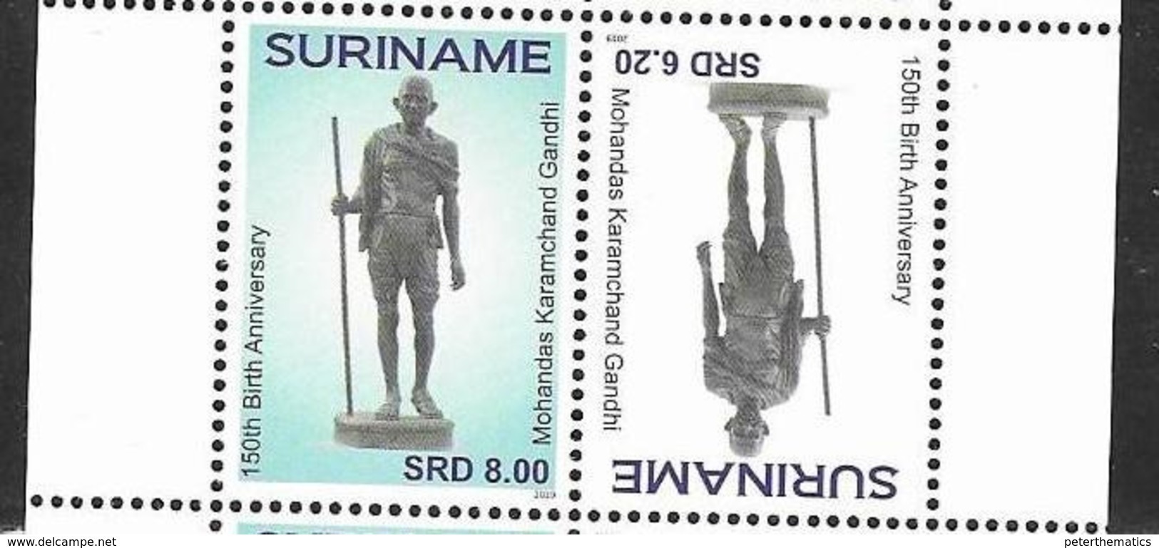 SURINAME, 2019, MNH,GANDHI, 2v - Mahatma Gandhi