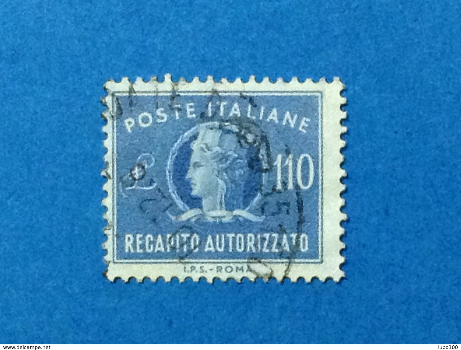 1977 ITALIA RECAPITO AUTORIZZATO 110 LIRE FILIGRANA STELLE FRANCOBOLLO USATO STAMP USED - 1971-80: Usati