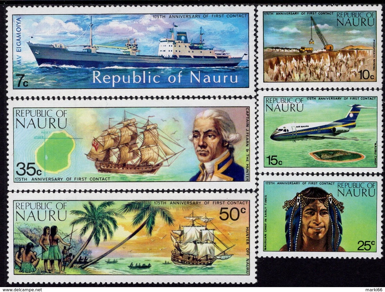 Nauru - 1974 - 175th Anniversary Of Nauru’s First Contact With Outside World - Mint Stamp Set - Nauru