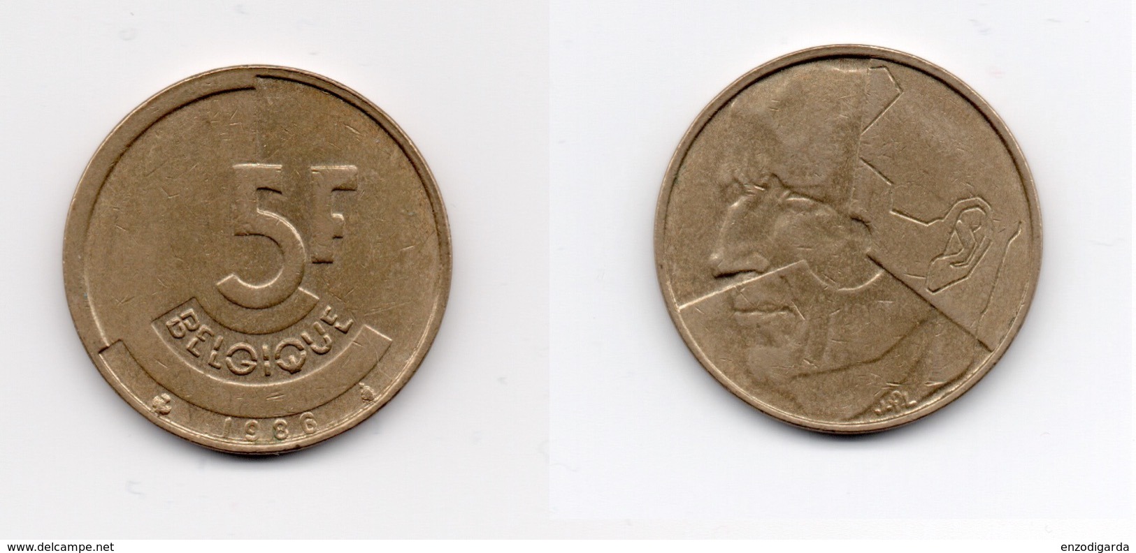 5 Francs – Belgique – 1986 – Légende Française – Bronze Aluminium – Etat TTB – KM 163 - 5 Francs