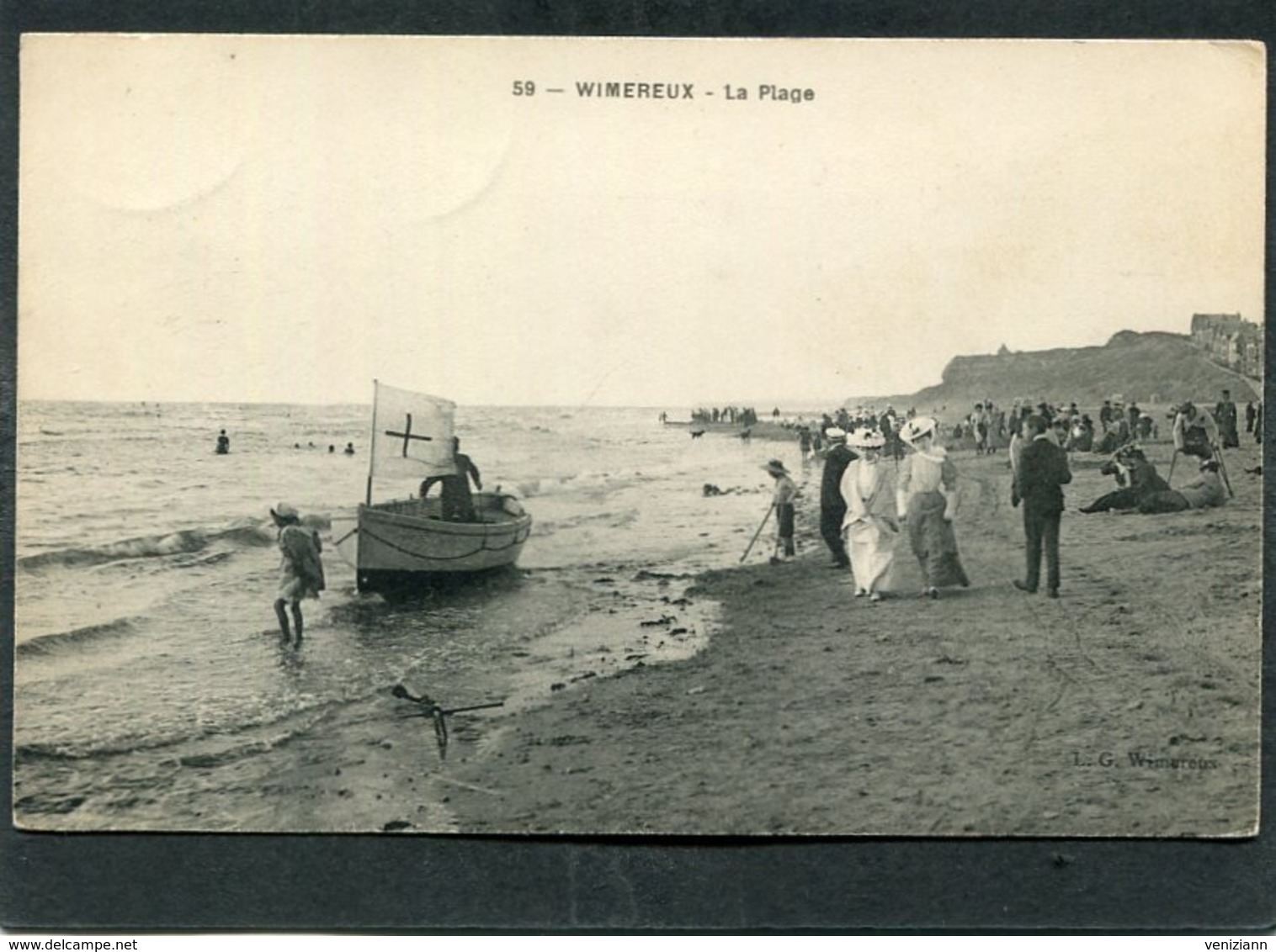 CPA - WIMEREUX - La Plage, Animé - Barque - Autres & Non Classés