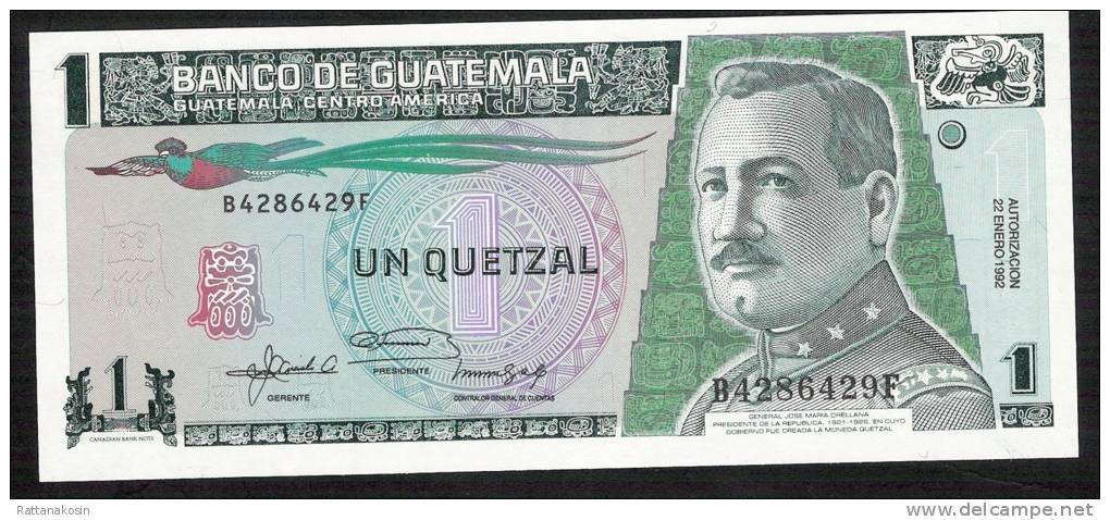 GUATEMALA  P73c  1 QUETZAL  22.1.1992     UNC. - Guatemala