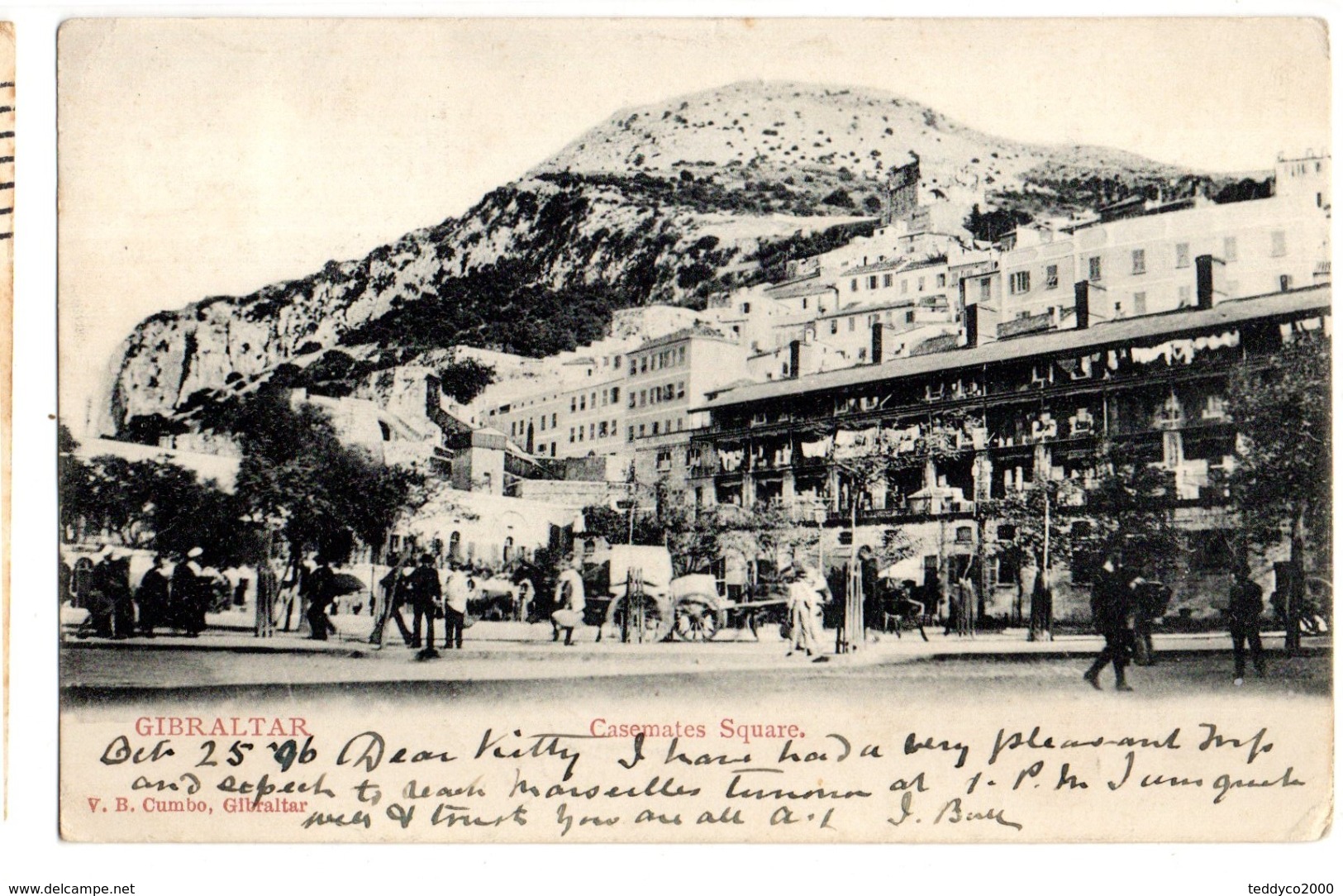 GIBRALTAR Casemates Square ( Paquebot Shipping) 1896 - Gibilterra