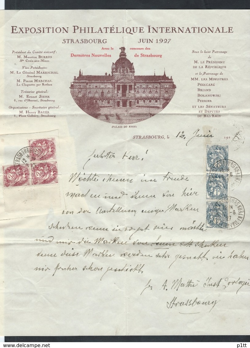 T2." Exposition Philatelique Internationale. Strasbourg Juin 1927." Special Calendar Stamp. Rarity. - Lettres & Documents