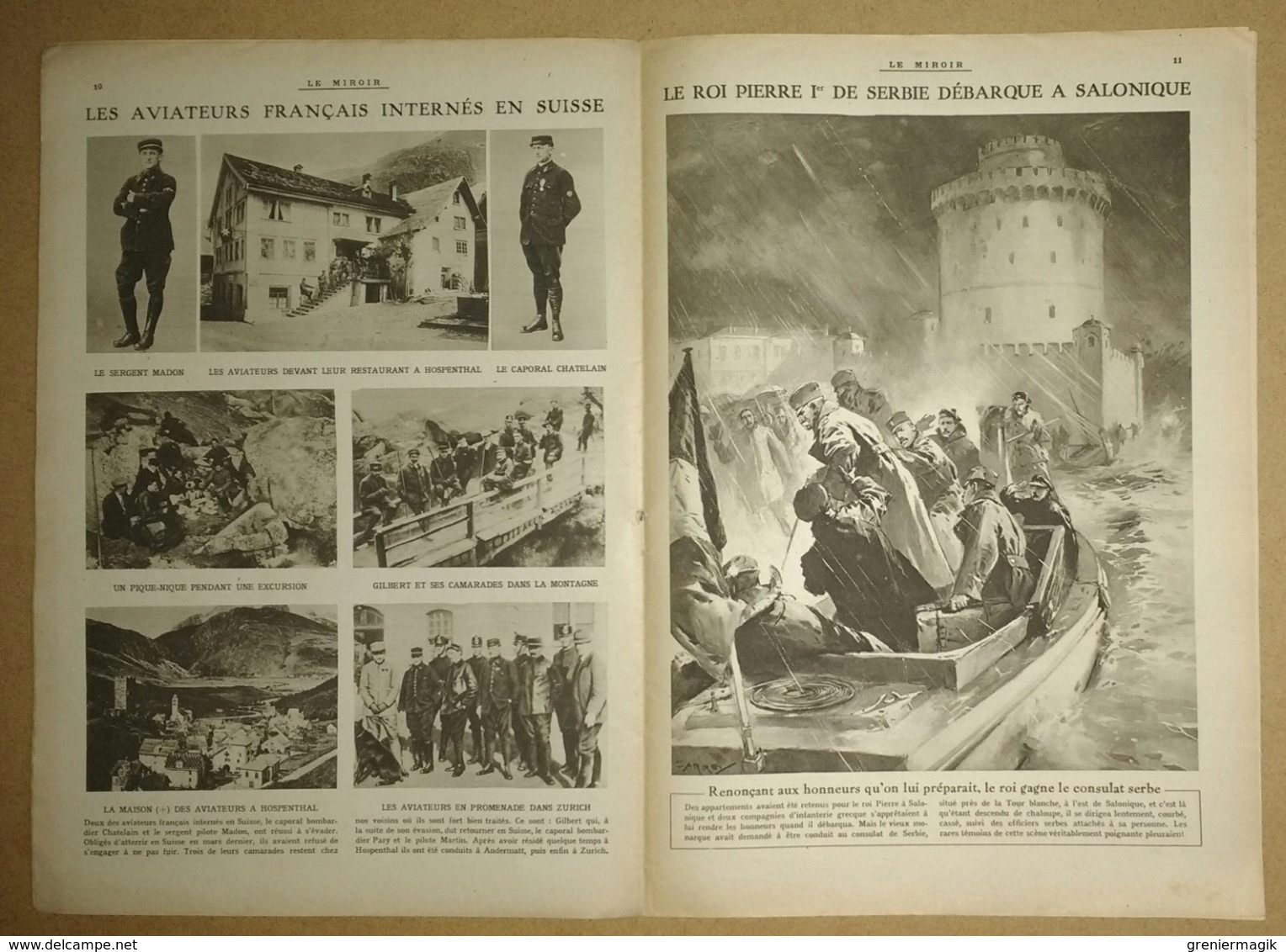 Le Miroir Du 16/01/1916 Camp De Hameln - Les Aviateurs Français Internés En Suisse (Gilbert) - Canal De L'Yser - Vosges - Autres & Non Classés