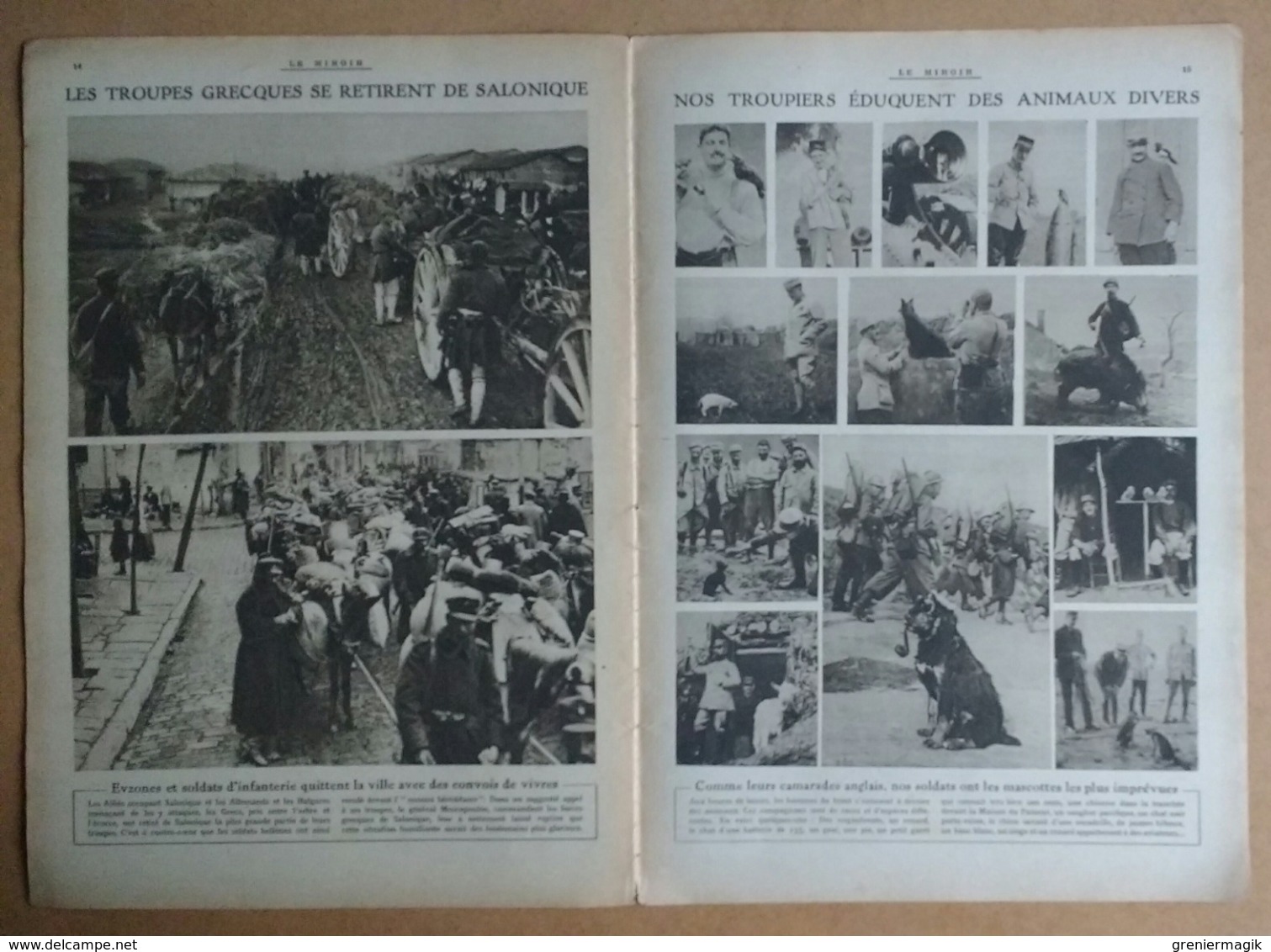 Le miroir du 16/01/1916 Camp de Hameln - Les aviateurs français internés en Suisse (Gilbert) - Canal de l'Yser - Vosges