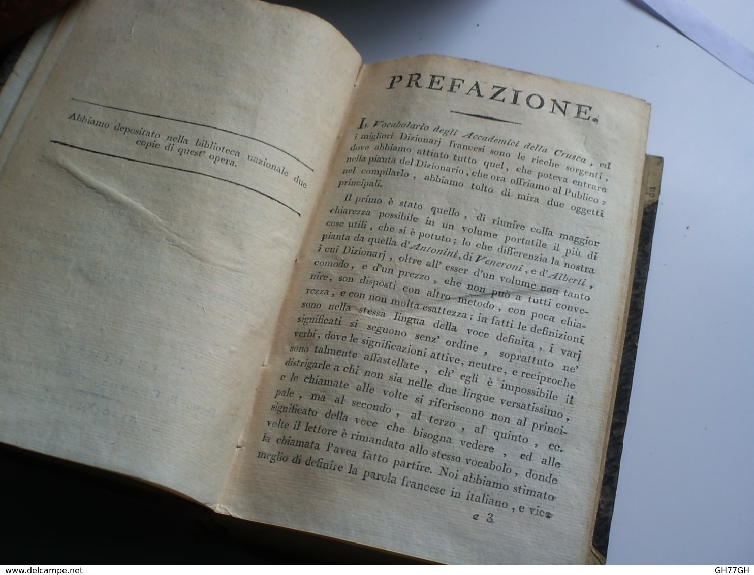 Dizionario Francese-italiano -tomo Primo -presso B. Cormon, E Blanc. 1802 -portatile, E Di Pronunzia - Dictionnaires