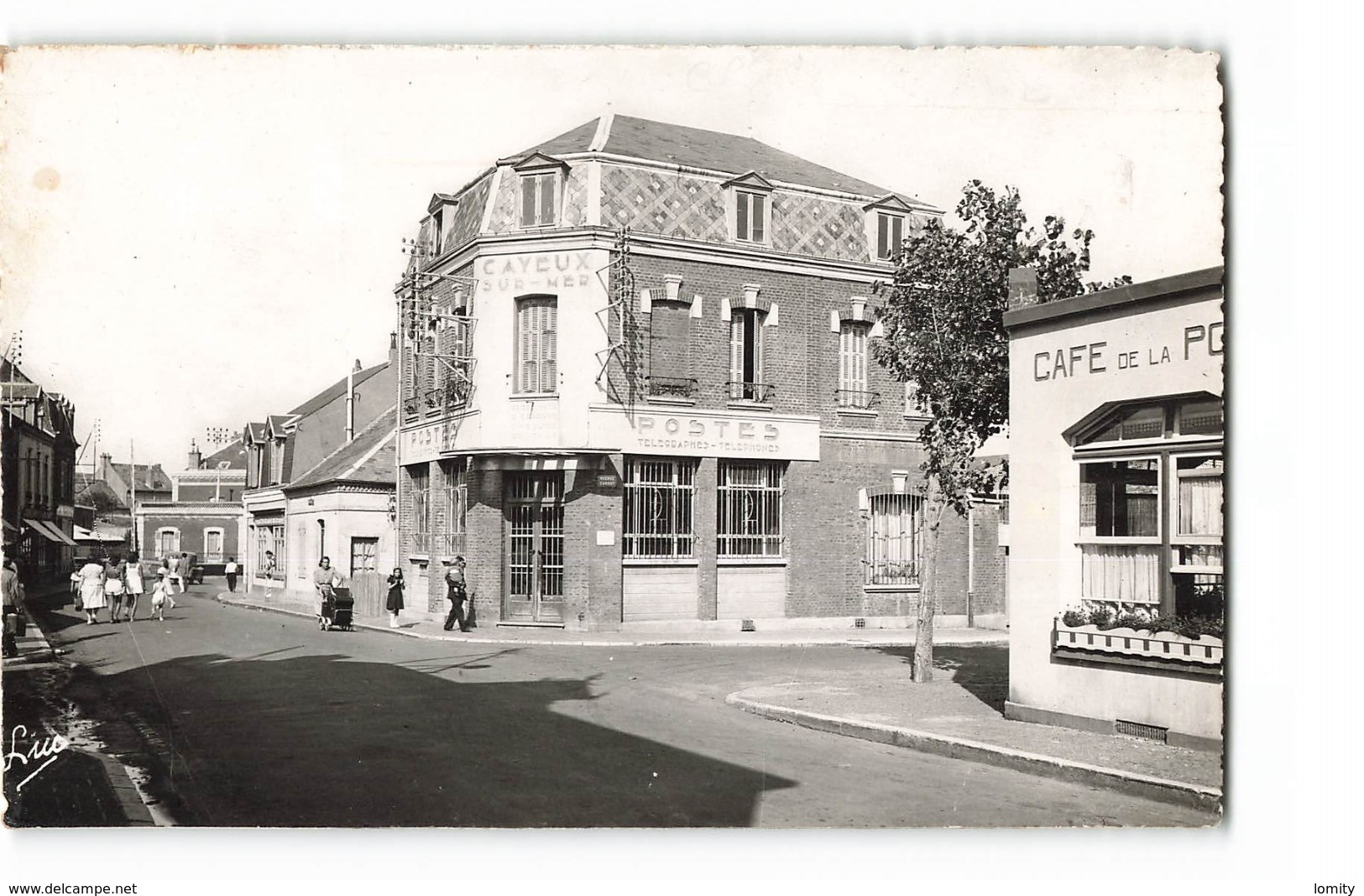 80 Cayeux Sur Mer La Poste PTT Postes Telegraphes Telephones Café De La Poste CPSM PF Cachet 1955 - Cayeux Sur Mer