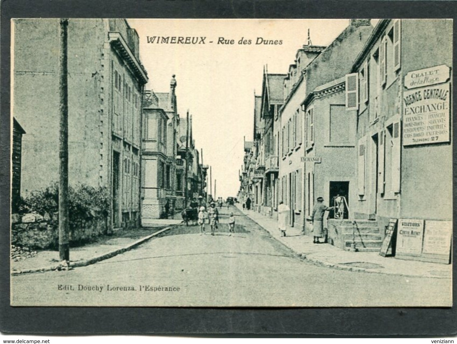 CPA - WIMEREUX - La Rue Des Dunes, Animé - Autres & Non Classés