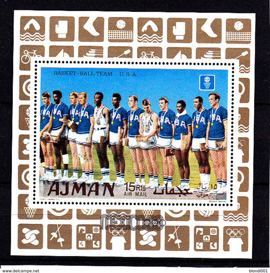 Olympics 1968 - Basketball - AJMAN - S/S Perf. MNH - Summer 1968: Mexico City