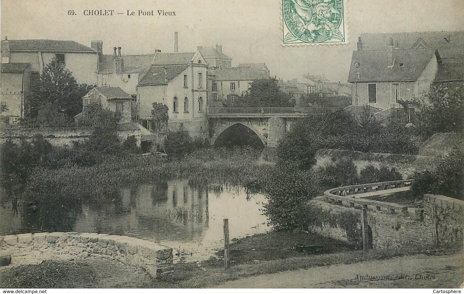 CPA 49 Maine Et Loire Cholet Le Pont Vieux - Cholet