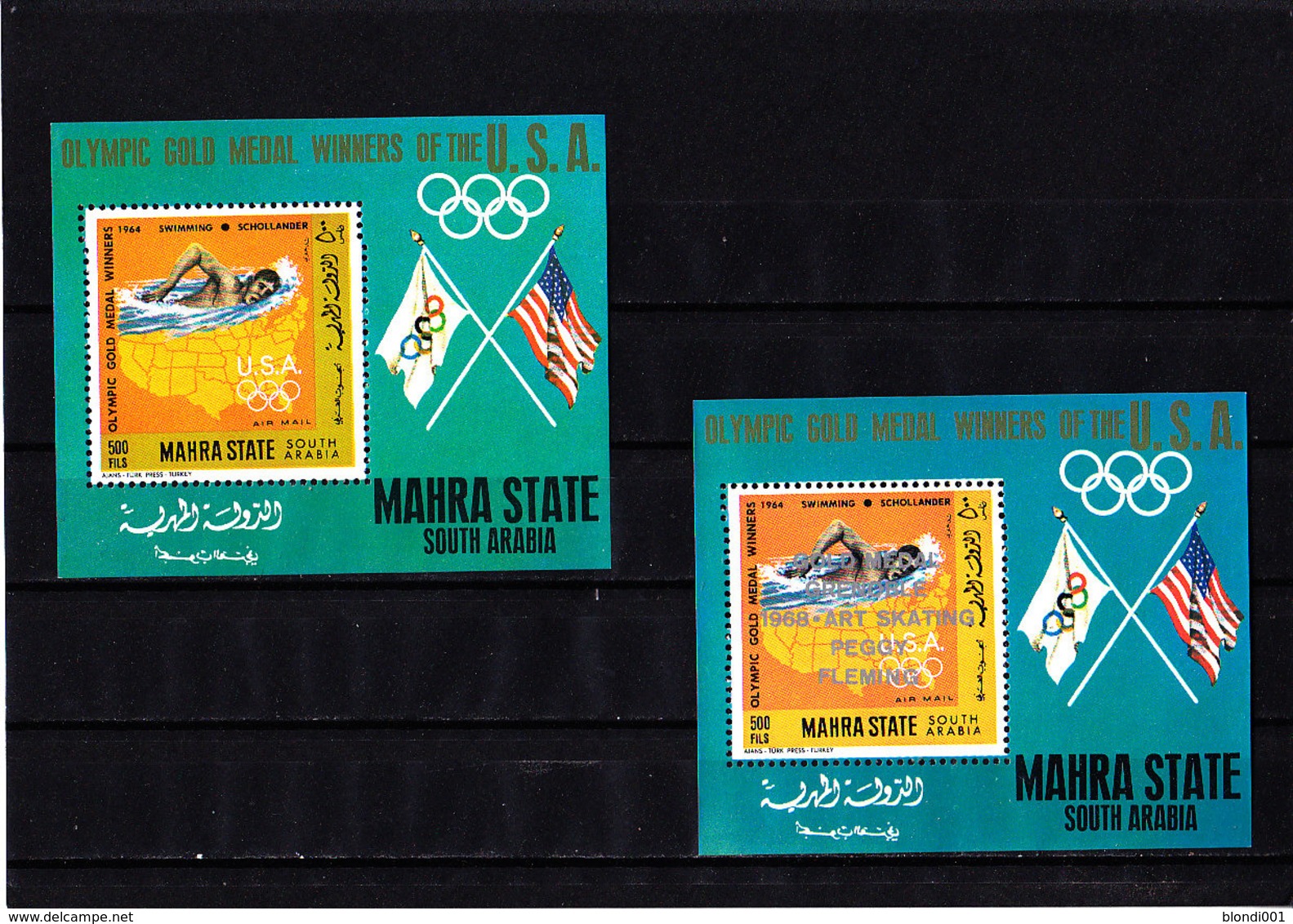 Olympics 1968 - Swimmimg - MAHRA STATE - S/S+S/S Silv Ovp MNH - Summer 1968: Mexico City