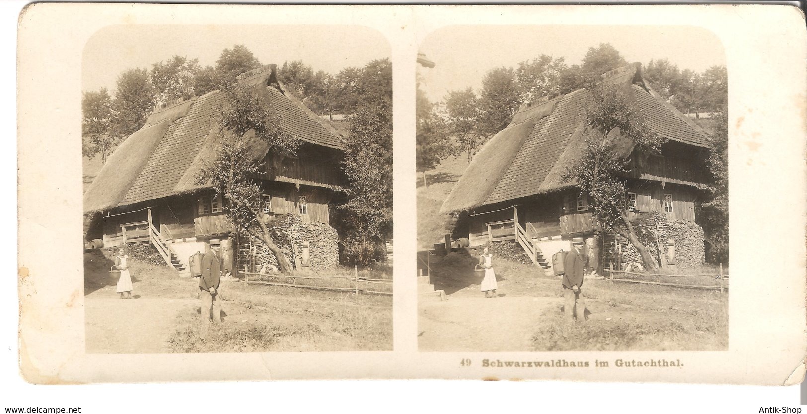 Schwarzwaldhaus Im Gutachthal  - 1904 (S050) - Stereo-Photographie