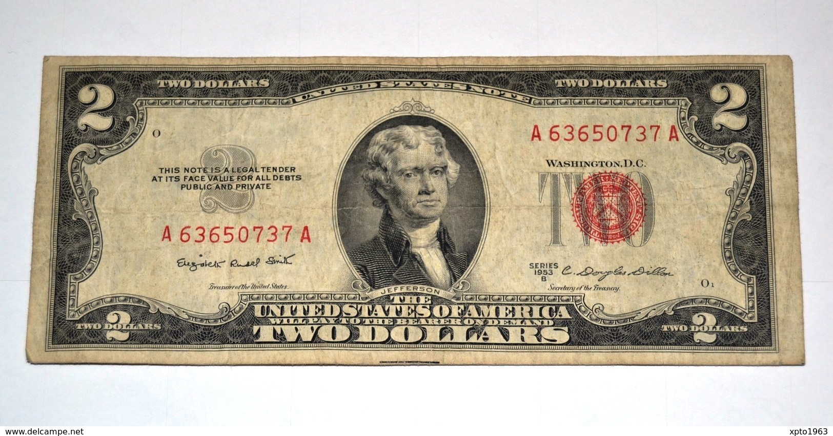 TWO DOLLARS - UNITED STATES - SERIE B 1953 - CIRCULATED - Biljetten Van De  Federal Reserve (1928-...)
