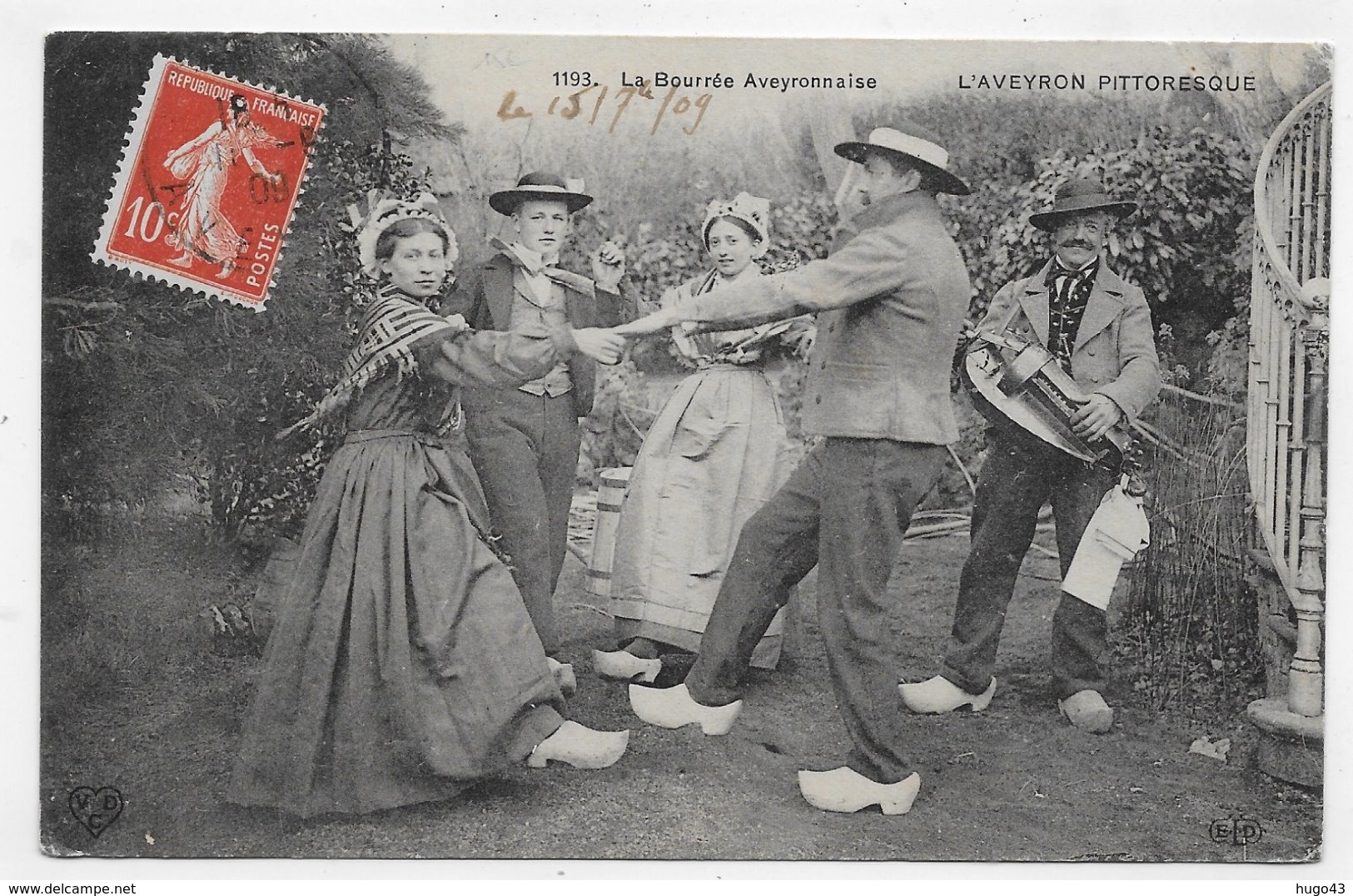 LA BOUREE AVEYRONNAISE EN 1909 - N° 119 - L' AVEYRON PITTORESQUE - BEAU CACHET - CPA VOYAGEE - Autres & Non Classés