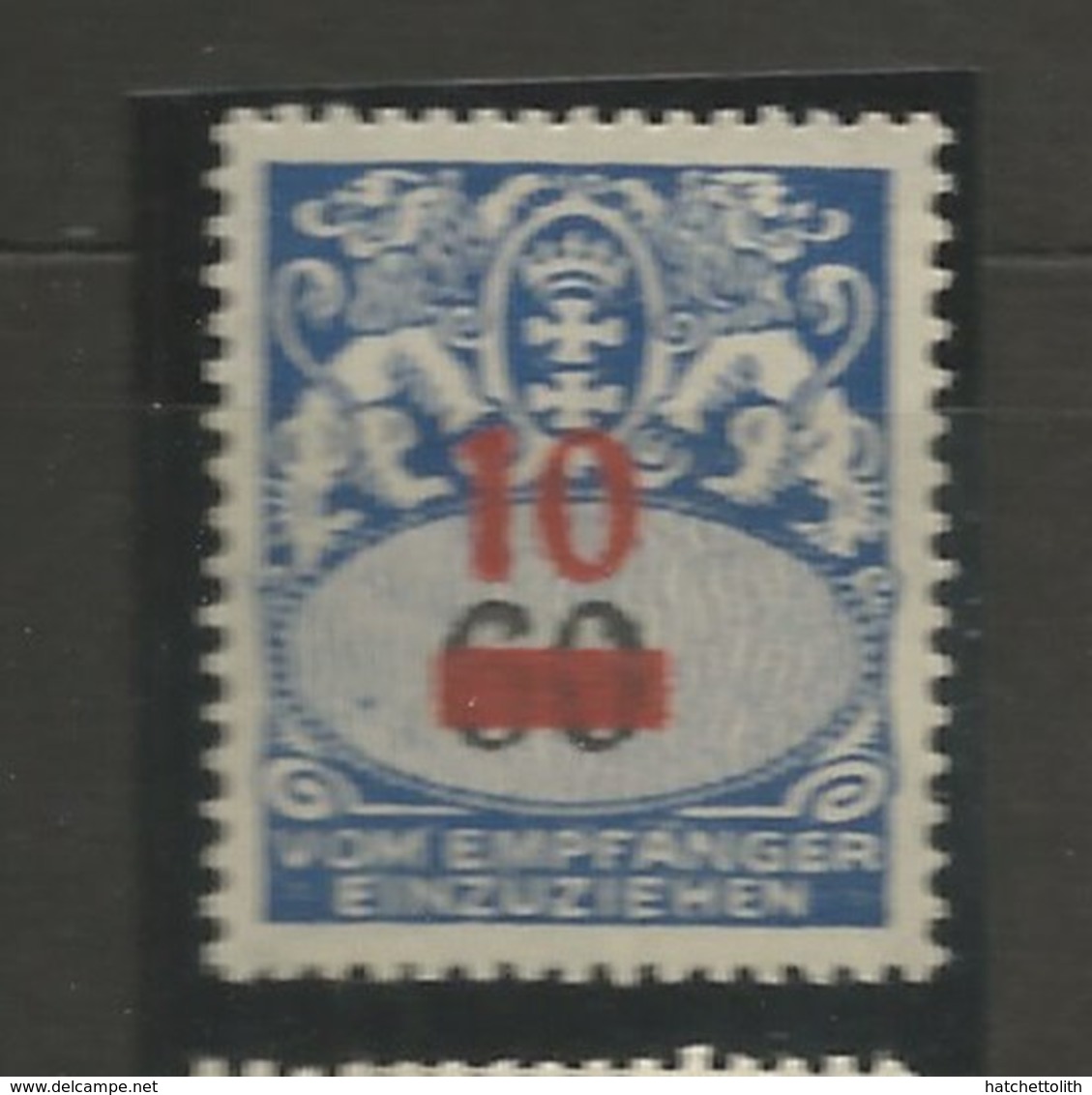 Danzig Postage Stamps 1923  Michel No.: 41  Coat Of Arms Overprints 10/60 Mint Hinged X - Other & Unclassified