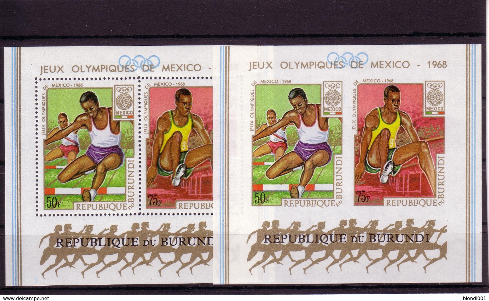 Olympics 1968 - Athletics - BURUNDI - S/S Perf.+imp. MNH - Estate 1968: Messico