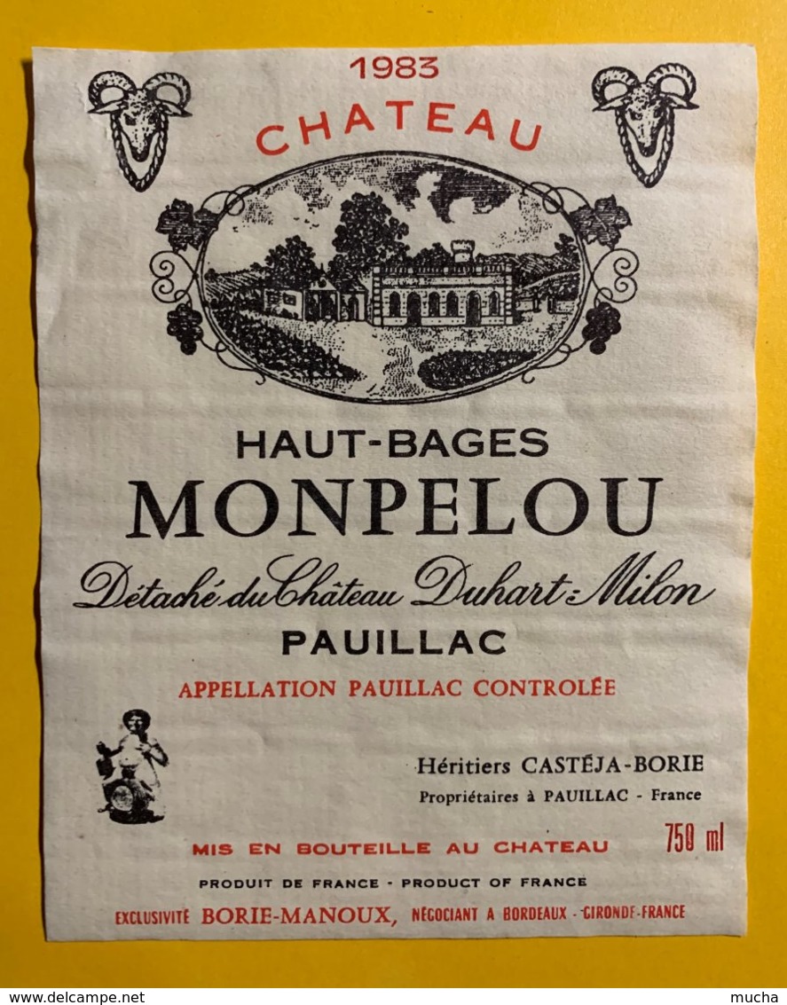 12190 - Château Haut-Bages Monpelou 1983 Pauillac - Bordeaux