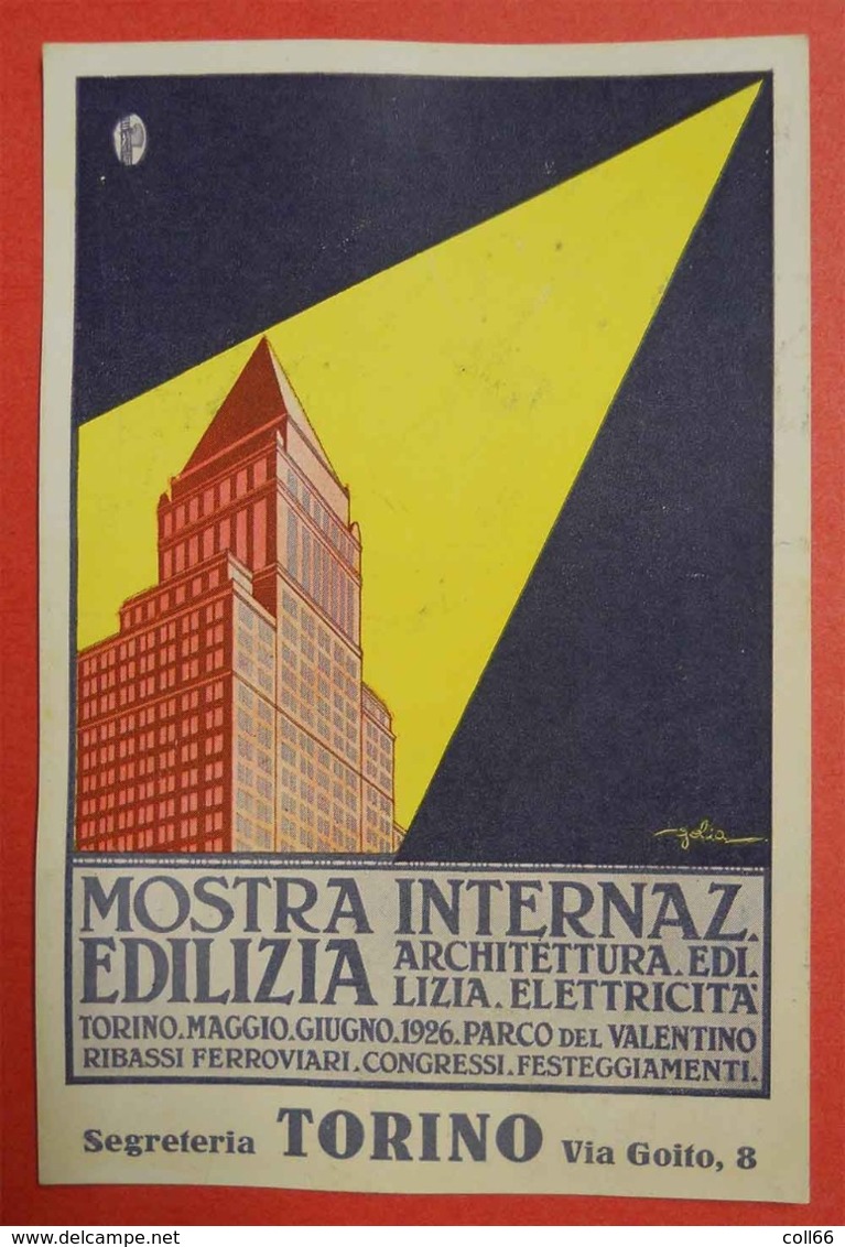 1926 Torino Mostra Internaz Edilizia Illustrateur Et Signature Elettricita Ferroviari Congressi Avec Francisque - Autres & Non Classés