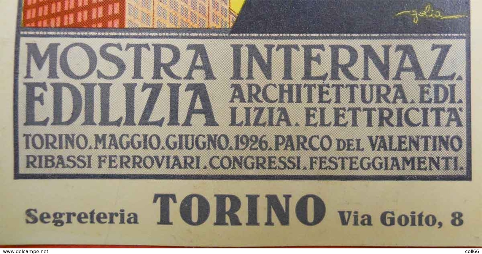 1926 Torino Mostra Internaz Edilizia Illustrateur Et Signature Elettricita Ferroviari Congressi Avec Francisque - Autres & Non Classés