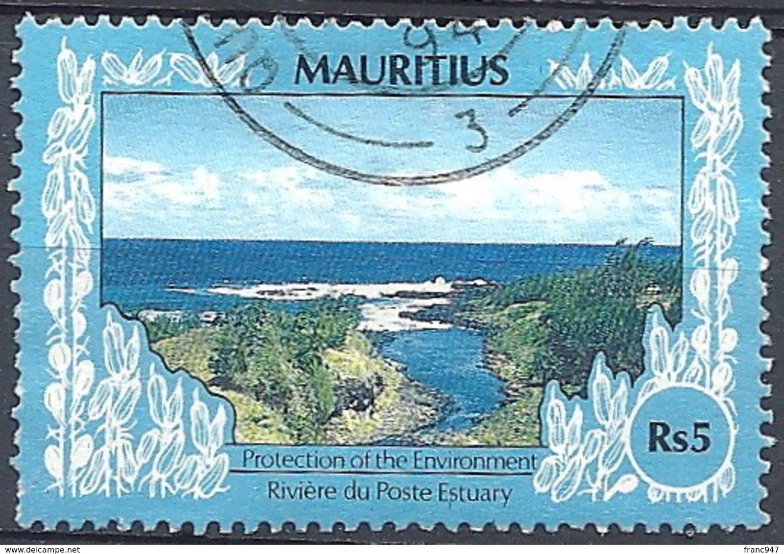 Maurizius, 1991 River Estuary Post, 5R  # S.G. 814 - Michel 728 - Scott 694  USED - Mauritius (1968-...)