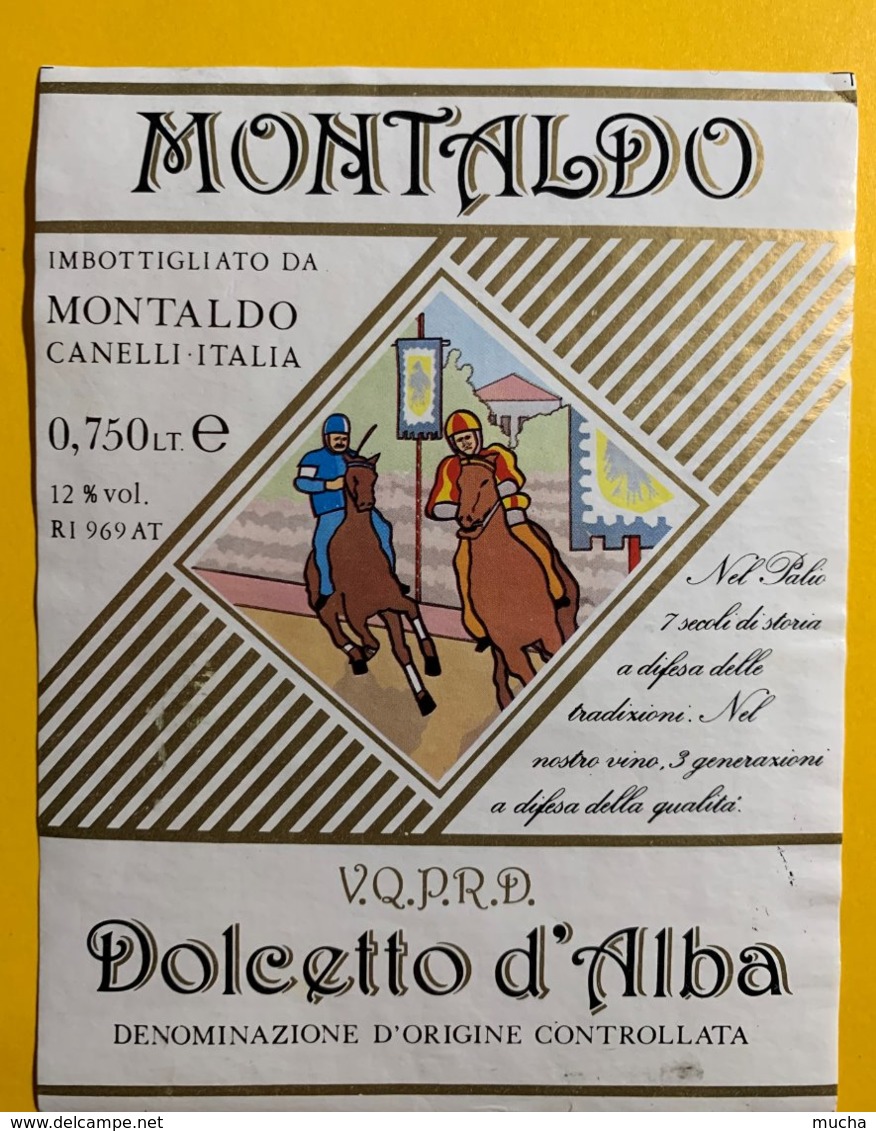 12207  -  Dolcetto D'Alba Montaldo Course De Chevaux Palio - Caballos