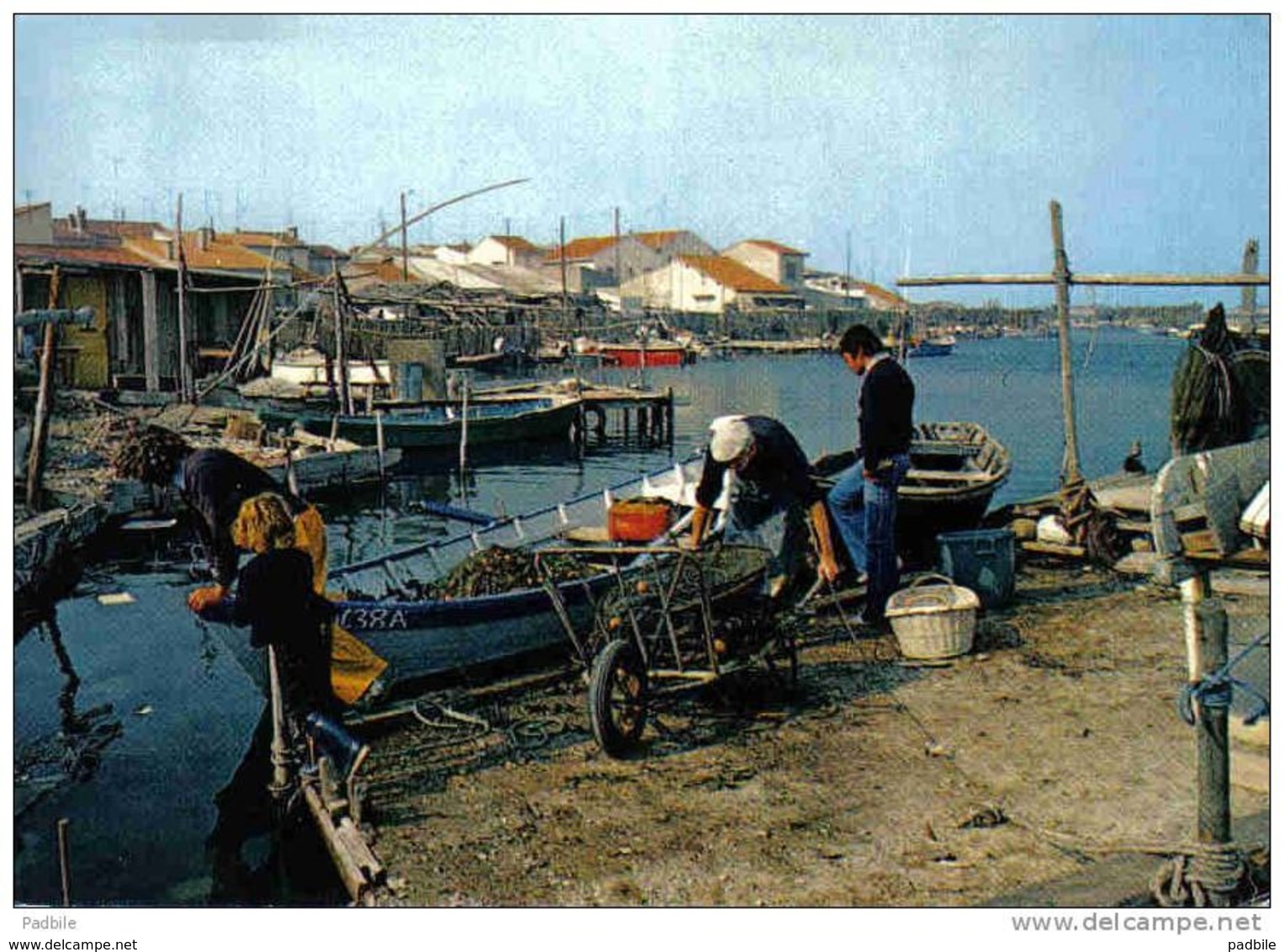 Carte Postale 34. SETE  Embarquement Des Flets  à La Pointe Courte  Trés  Beau Plan - Sete (Cette)