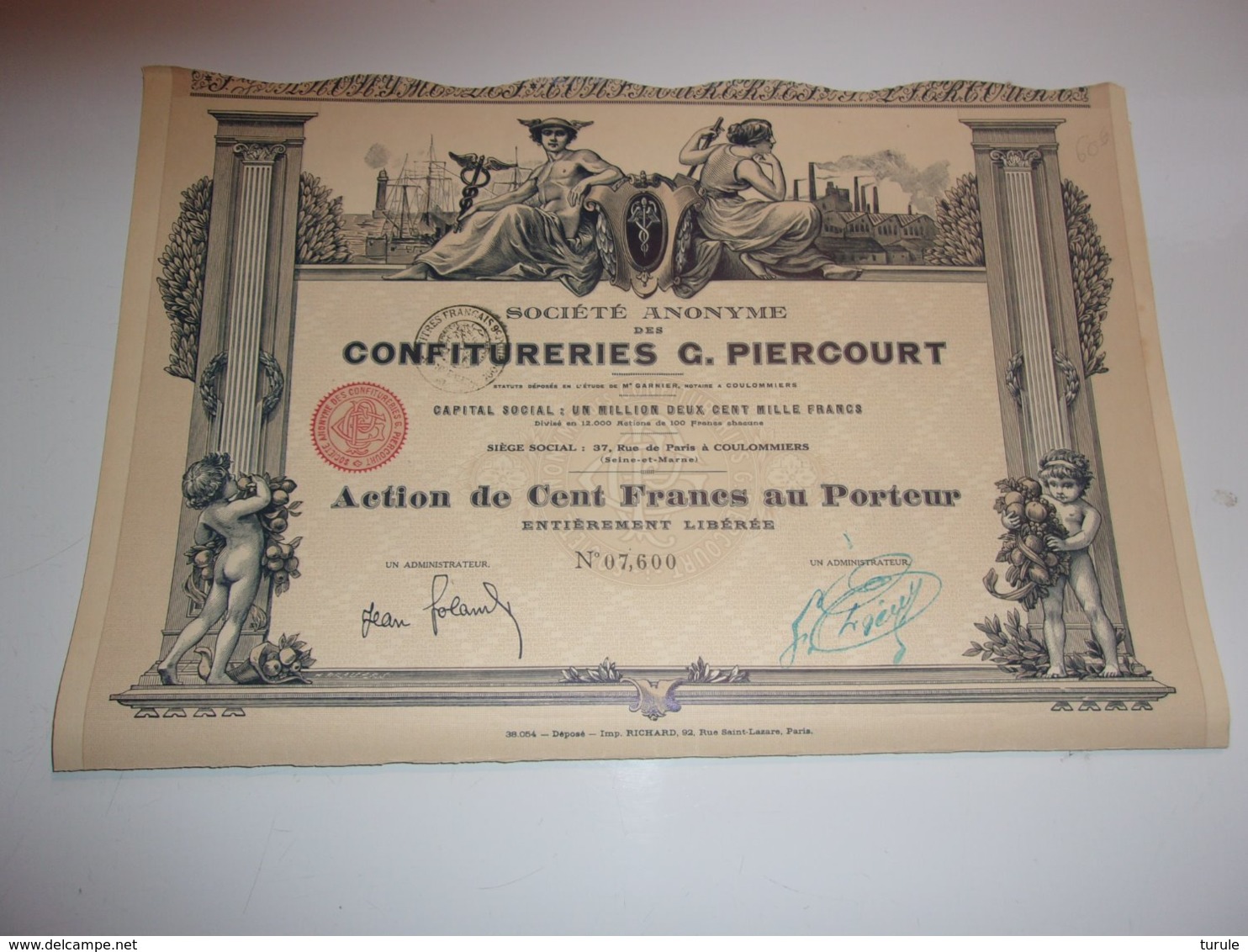 CONFITURERIES G. PIERCOURT (imprimerie RICHARD) - Altri & Non Classificati