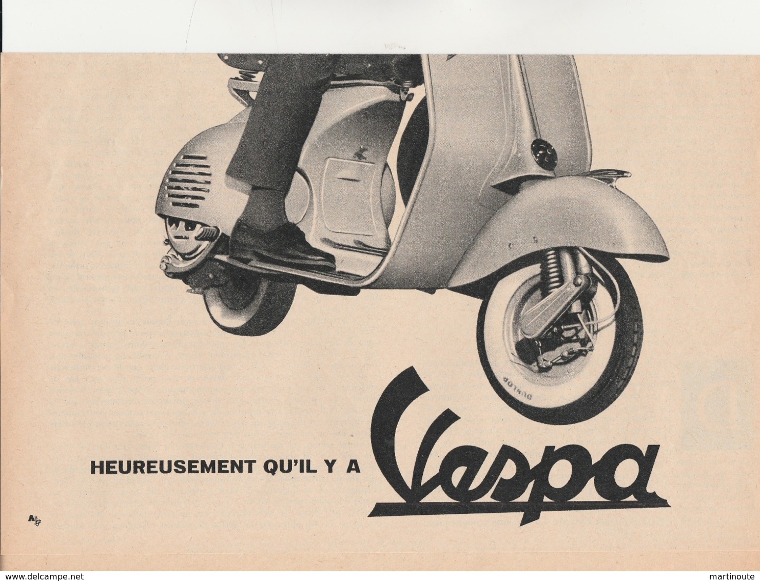 - Publicité 34 Cm X 25 Cm Pour VESPA Gilbert BECAUD - Motos