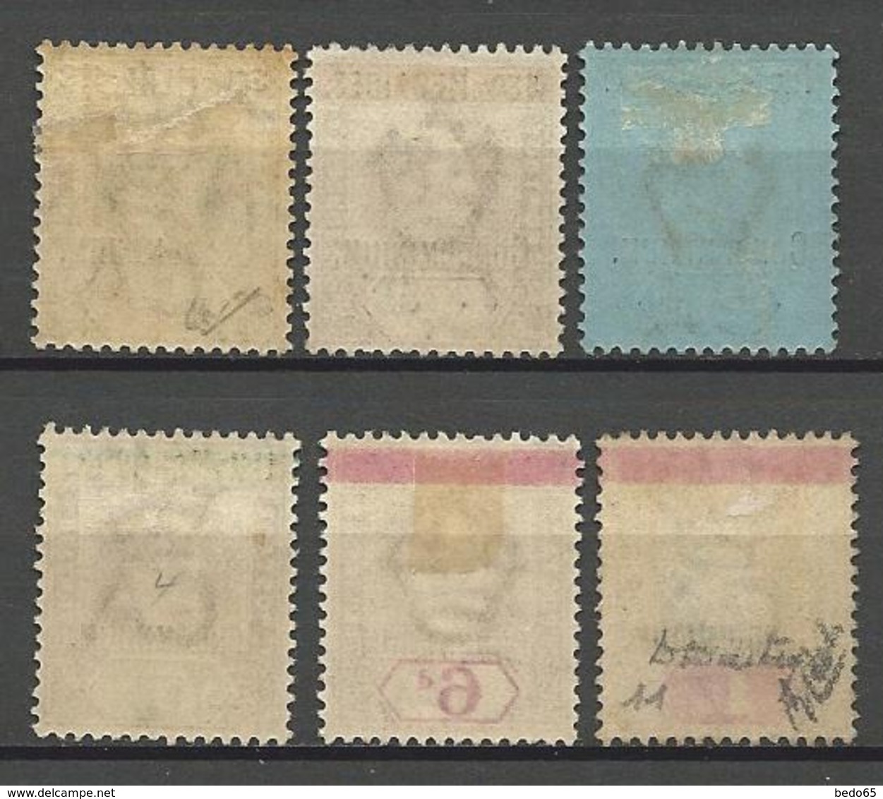 NOUV-HEBRIDES N° 6 à 11 OBL TB / N° 6 NEUF* Signé CALVES - Used Stamps