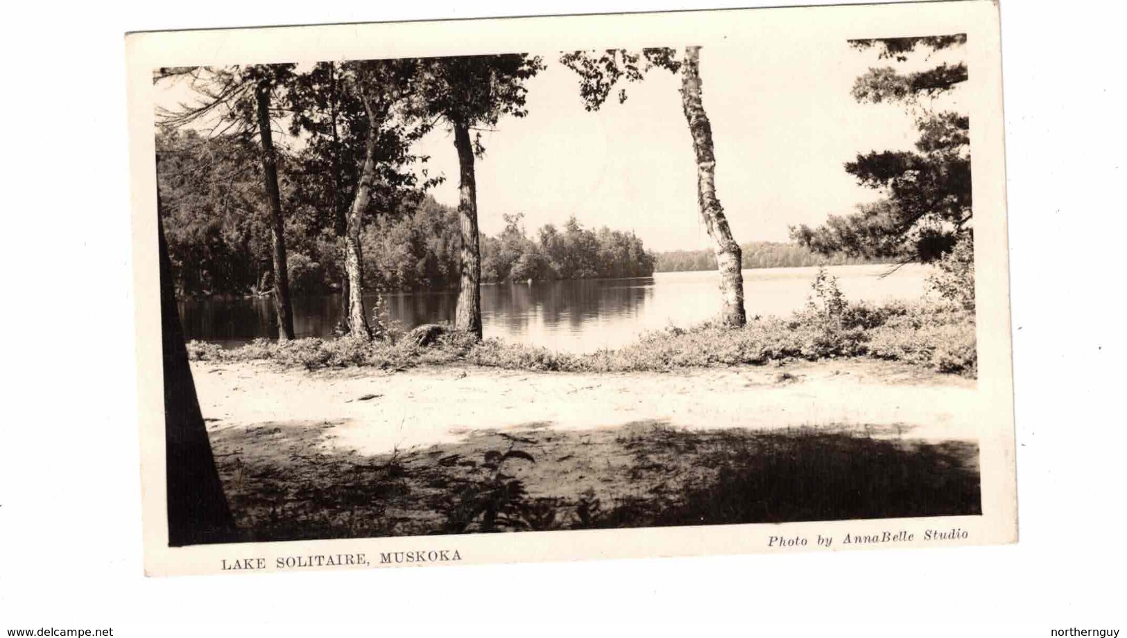 Muskoka, Ontario, Canada, Lake Solitaire, Old Road, 1945 Real Photo  AnnaBelle Postcard, Muskoka County - Muskoka