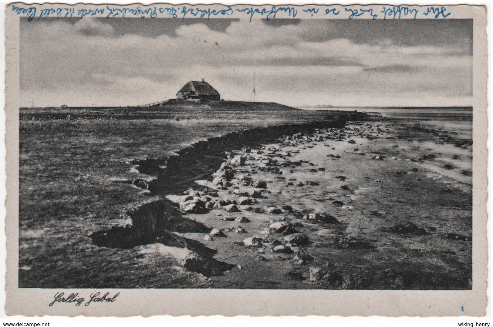 Gröde Hallig Habel - S/w Ortsansicht 1 - Halligen