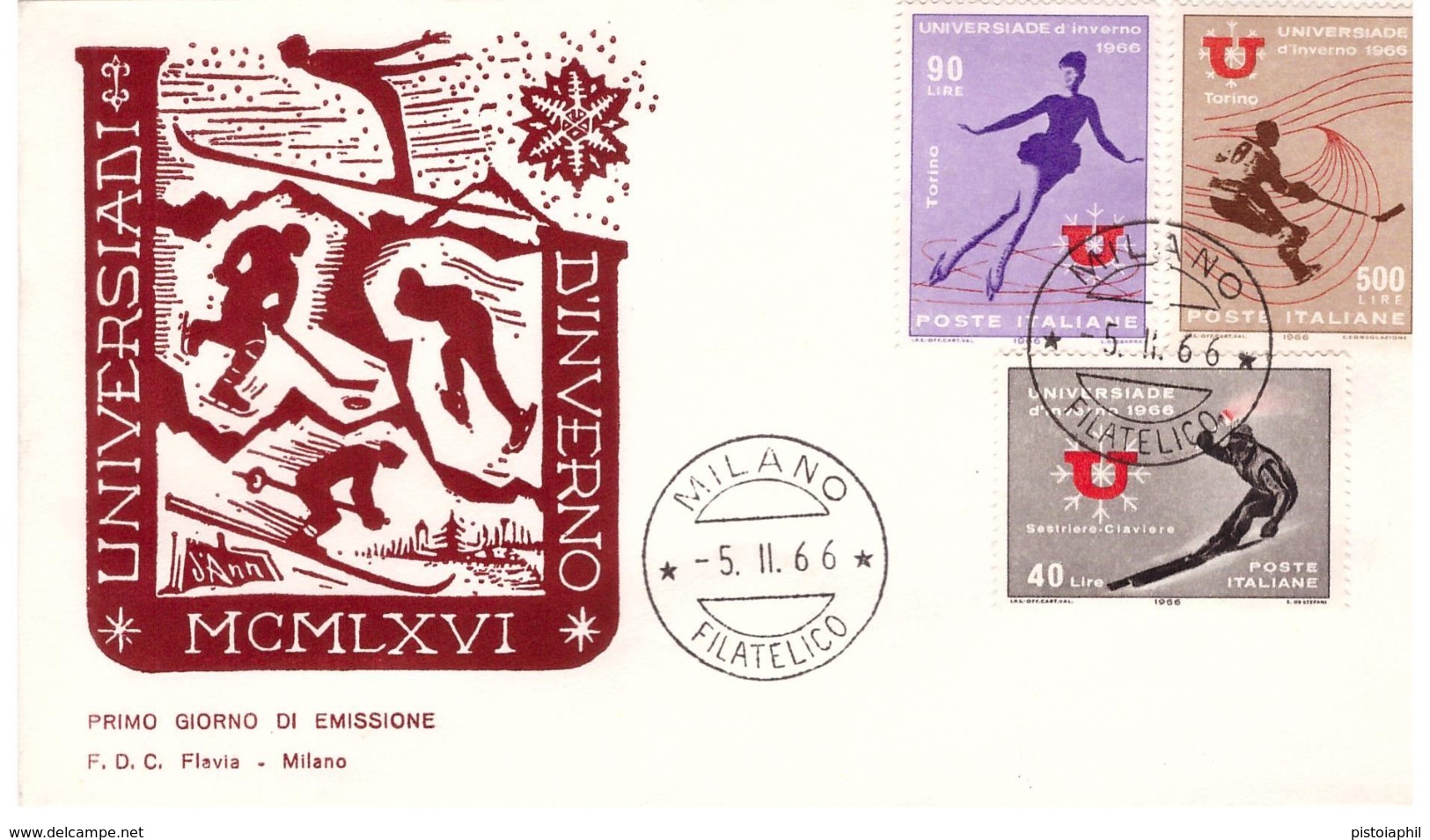 Fdc Flavia:UNIVERSIADI 1966; No Viaggiata; AF_Milano - FDC