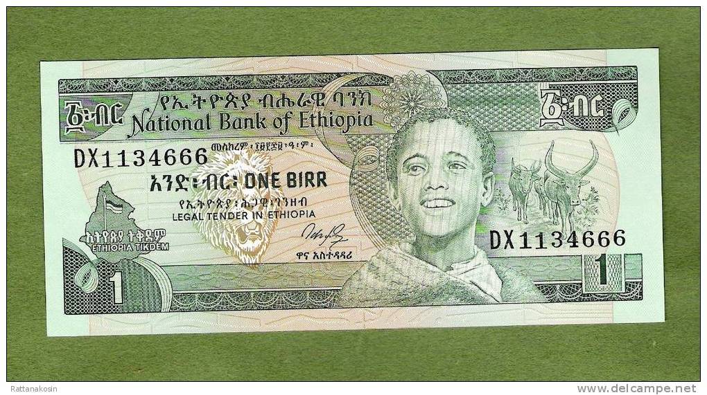 ETHIOPIE P41a 1 BIRR 1991#DX   TYPE D Signature 4    UNC. - Ethiopië