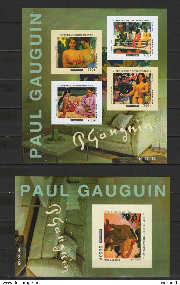 Central Africa 2015 Paintings Paul Gauguin Sheetlet + S/s Imperf. MNH -scarce- - Impressionisme