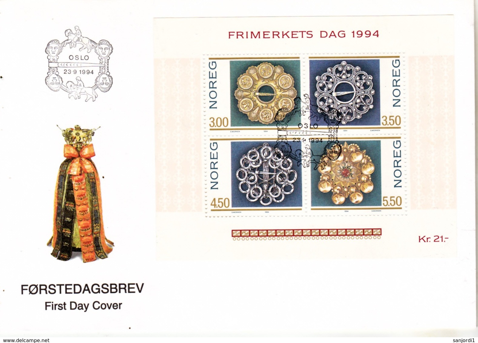 Norvège, Norge BF 21 Bijoux , Jewels FDC - FDC