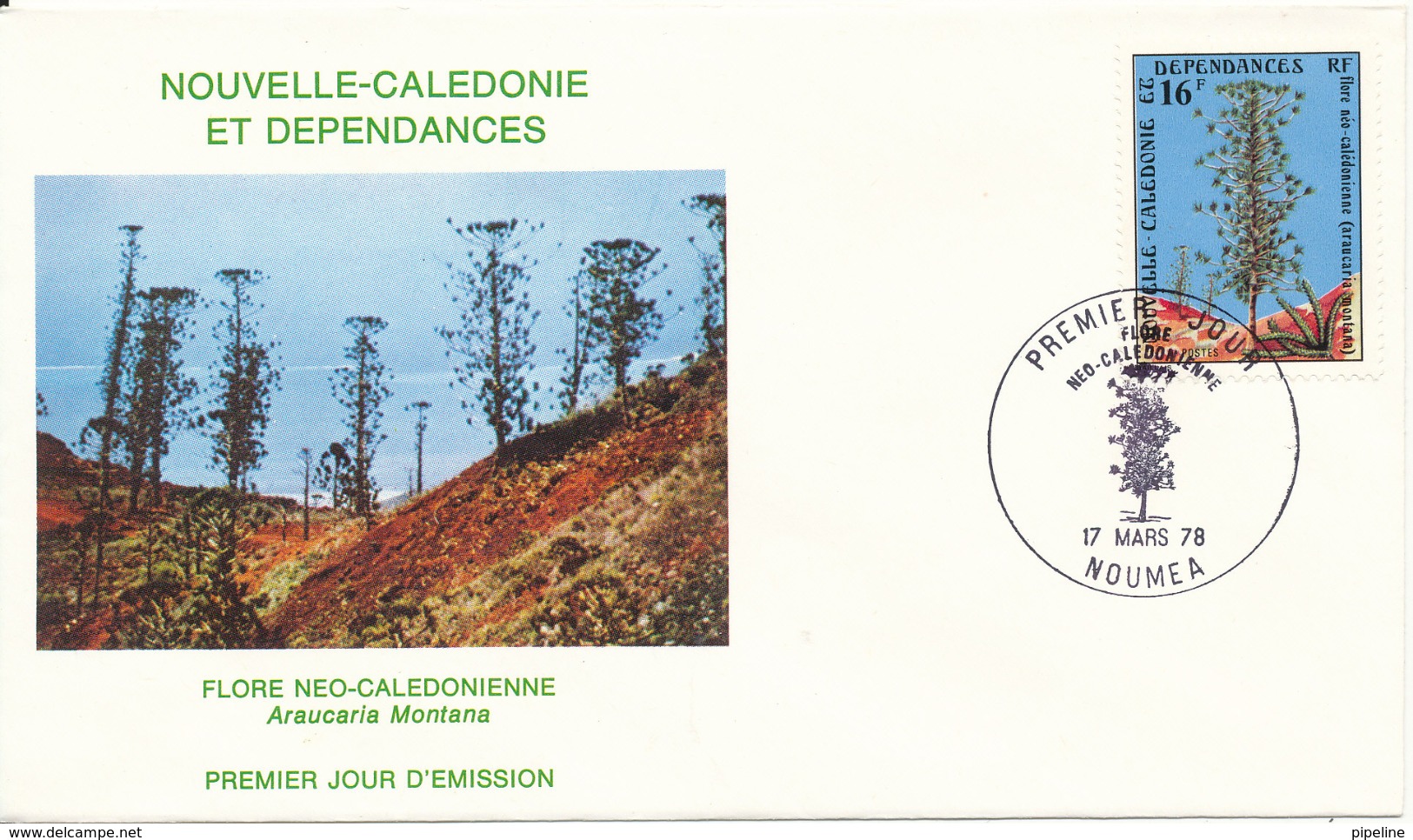 New Caledonia FDC 17-3-1978 Flora With Cachet - FDC