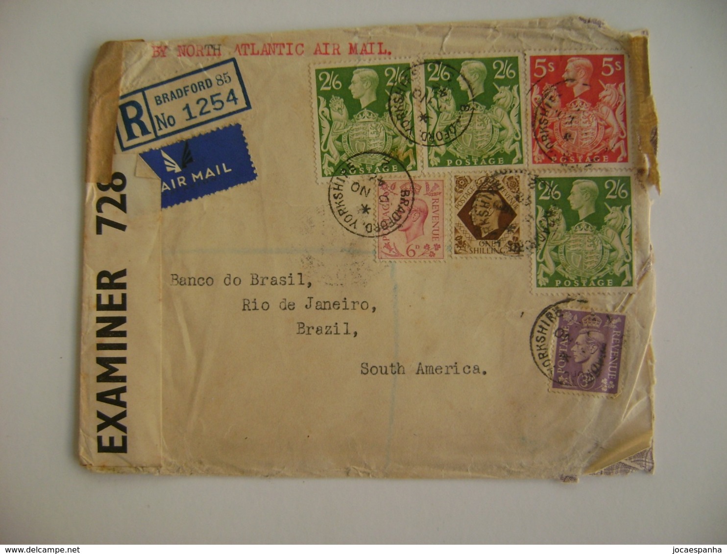 ENGLAND - LETTER FROM BRADFORD SENT TO RIO DE JANEIRO (BRAZIL) OPENED BY CENSORSHIP IN 1942 IN THE STATE - Covers & Documents