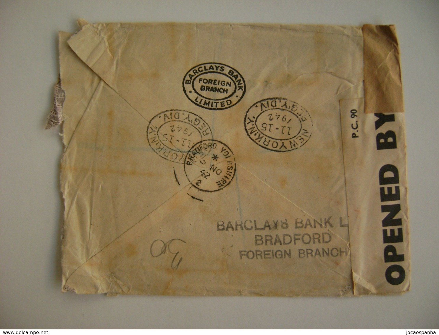 ENGLAND - LETTER FROM BRADFORD SENT TO RIO DE JANEIRO (BRAZIL) OPENED BY CENSORSHIP IN 1942 IN THE STATE - Covers & Documents