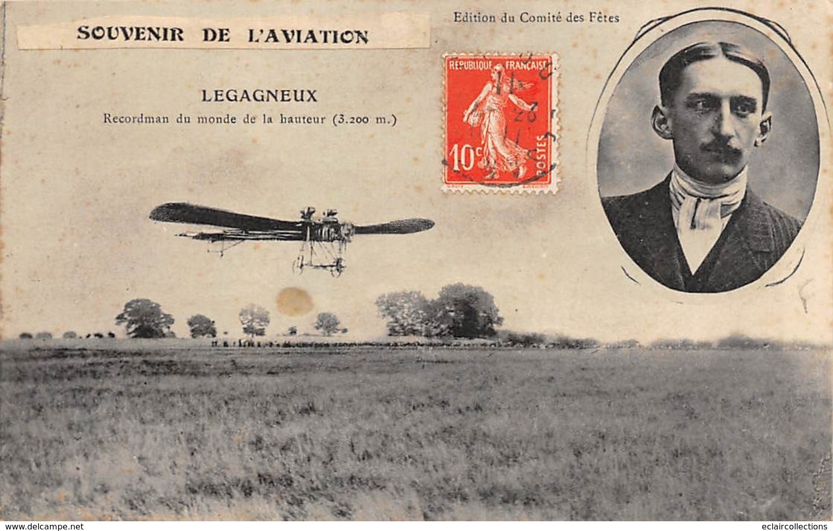 Thème : Aviation .    Legagneux    Recordrman Du Monde De La Hauteur   (Voir Scan) - Flieger