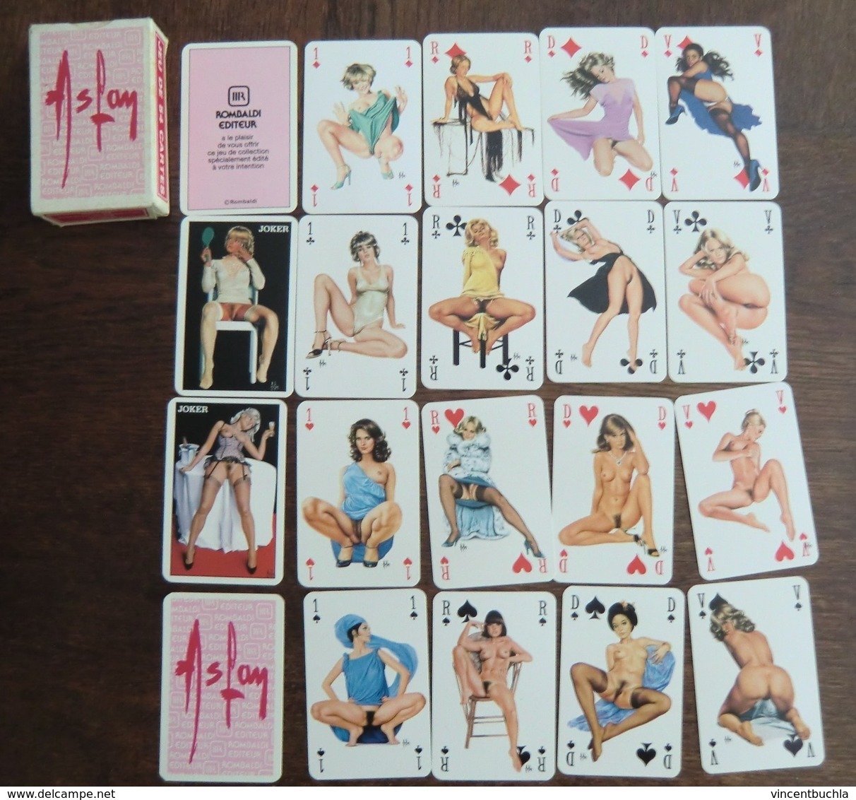 Jeu De 54 Cartes à Jouer Aslan Femme Pin Up Nues éditions Rombaldi En Boite Neuf Parfait état - Cartes à Jouer Classiques