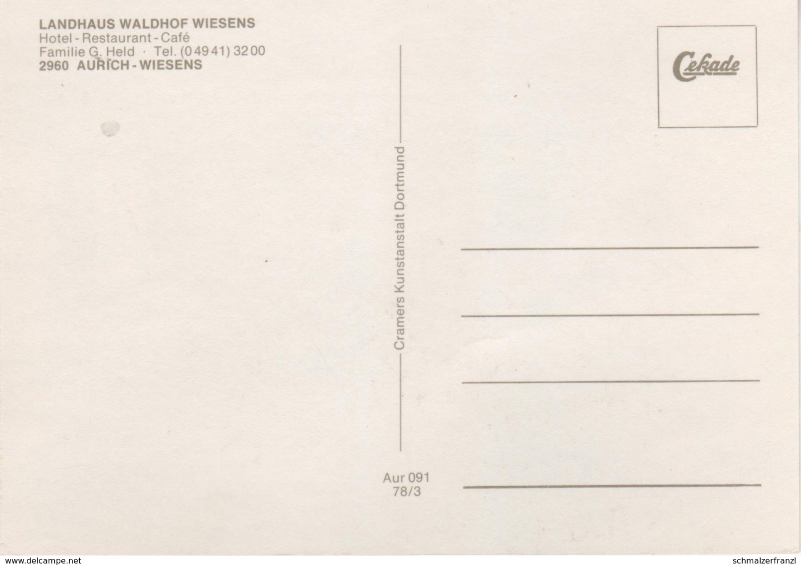 AK Aurich Wiesens Landhaus Waldhof Wiesens A Sandkrug Osterfeld Egels Popens Wallinghausen Schirum Holtrop Wiesmoor - Aurich