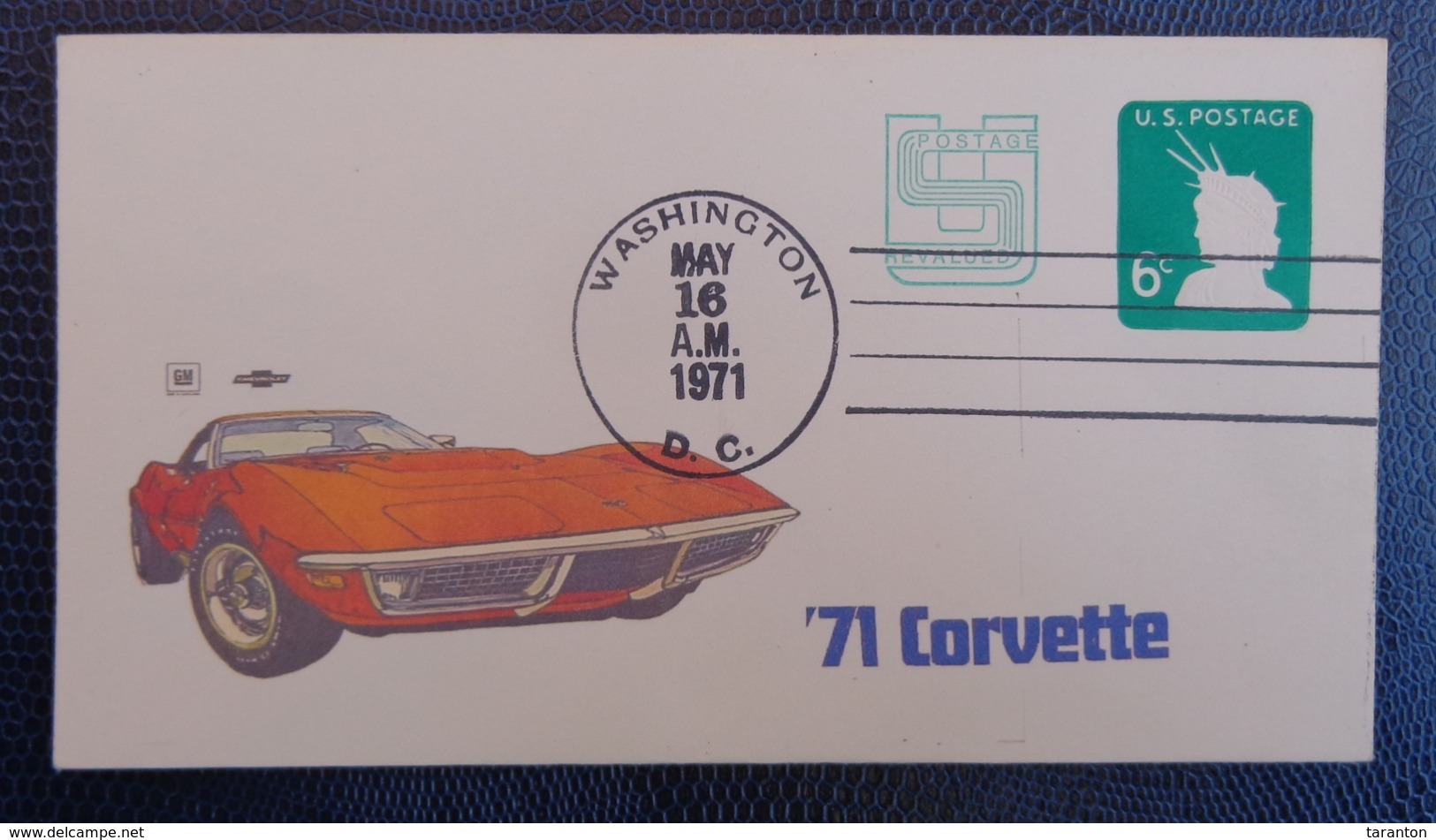 1971 - COVER - POSTAGE REVALUED - 71' CORVETTE - - Washington DC